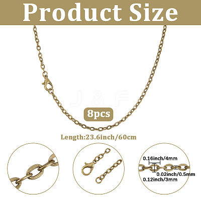 24Pcs Iron Cable Chains Necklace Making MAK-BM0001-09B-1
