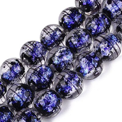 Handmade Foil Glass Lampwork Beads Strands FOIL-Q002-09A-1