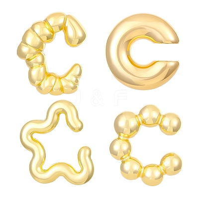 4Pcs Adjustable CCB Plastic Cuff Earrings EJEW-V006-02G-1