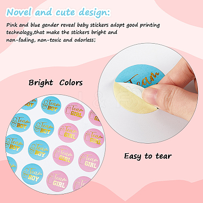 24Pcs 2 Colors Gold Stamping Round Dot Paper Sealed Decorative Stickers STIC-WH0004-18-1