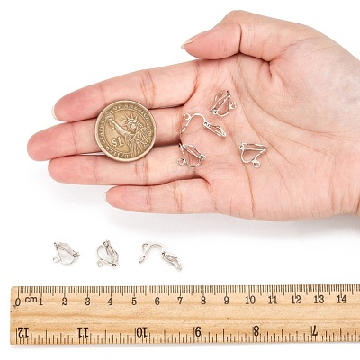 Brass Clip-on Earring Findings EC109-NF-1