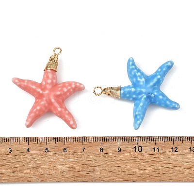 Bright Glazed Porcelain Pendants PALLOY-JF05934-1