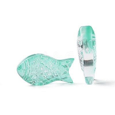 Transparent Spray Painted Glass Beads GLAA-I050-10C-1