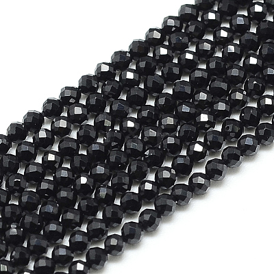 Natural Black Spinel Beads Strands X-G-S152-01-3mm-1