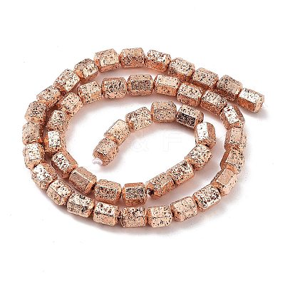 Electroplated Natural Lava Rock Beads Strands G-H303-A10-RG02-1