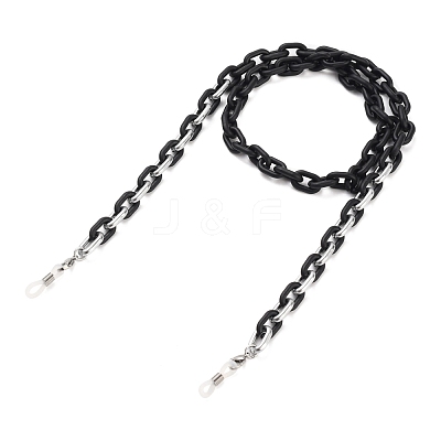 Spray Painted CCB Plastic Linking Eyeglasses Chains AJEW-EH00240-01-1
