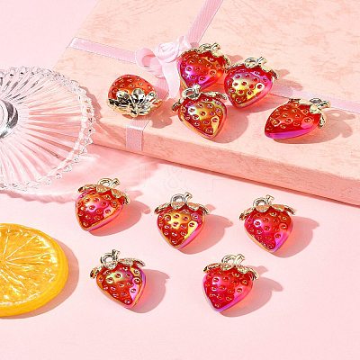 10Pcs Transparent Acrylic Pendants MACR-FS0002-08C-1
