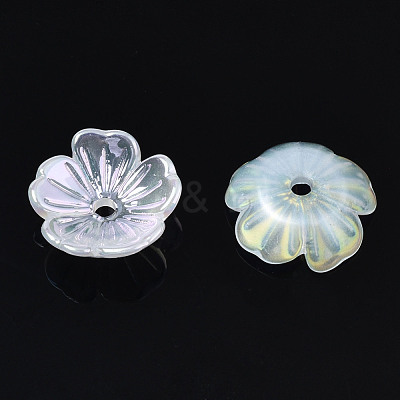 5-Petal Electroplate Acrylic Bead Caps X-PACR-T014-05-1