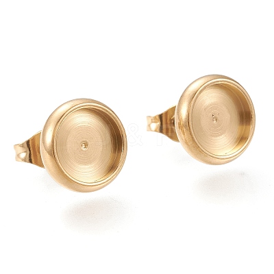 Ion Plating(IP) 304 Stainless Steel Stud Earring Settings STAS-I162-02C-G-1