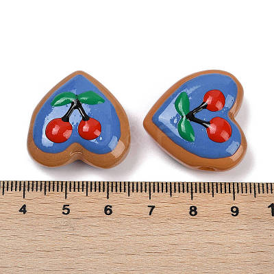 Handmade Heart Lampwork Beads Strands LAMP-P069-04A-04-1