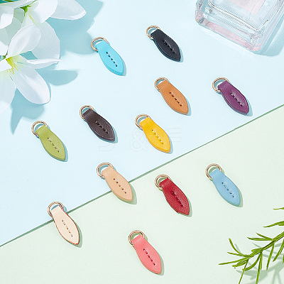 11pcs 11 colors Leather Zipper Pull Tabs DIY-WR0002-25-1