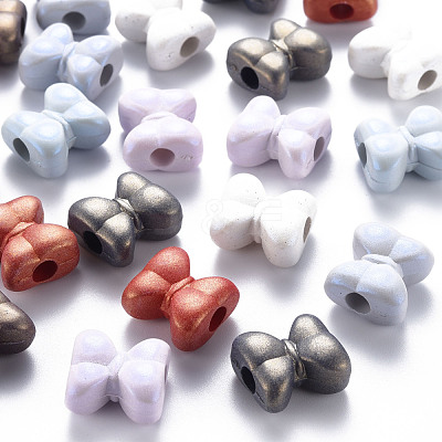 Spray Painted Acrylic European Beads MACR-S373-44J-1