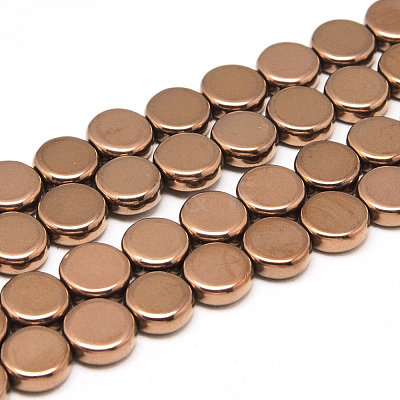 Electroplate Non-magnetic Synthetic Hematite Beads Strands G-T060-8mm-01E-1