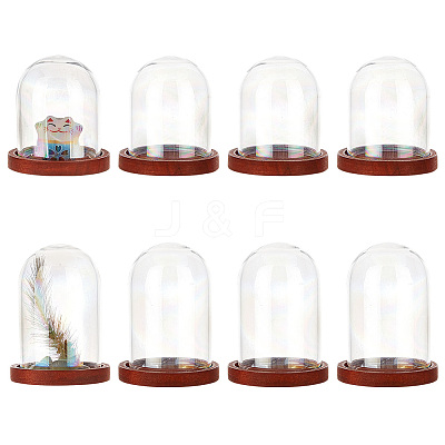 8 Sets 2 Style Iridescent Glass Dome Cover DJEW-PH0001-25-1