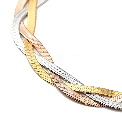 304 Stainless Steel Interlocking Herringbone Chain Bracelet for Men Women BJEW-H554-01-1