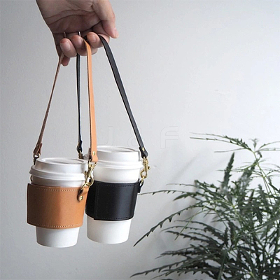 PU Leather Heat Resistant Reusable Cup Sleeve AJEW-WR0001-87A-1