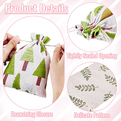 20Pcs 4 Styles Polycotton(Polyester Cotton) Packing Pouches Drawstring Bags ABAG-TA0002-09-1