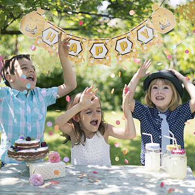 4Sets 4 Style Bees Theme Paper Cake Topper DIY-GA0002-29-1