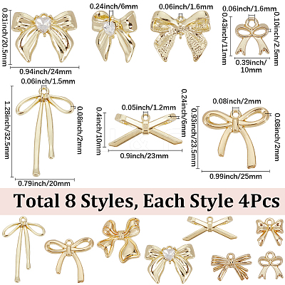 32Pcs 8 Styles Alloy Pendants FIND-SC0014-69-1