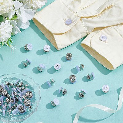 40Pcs 4-Hole Resin Button Lapel Pin Backs BUTT-NB0002-13B-1