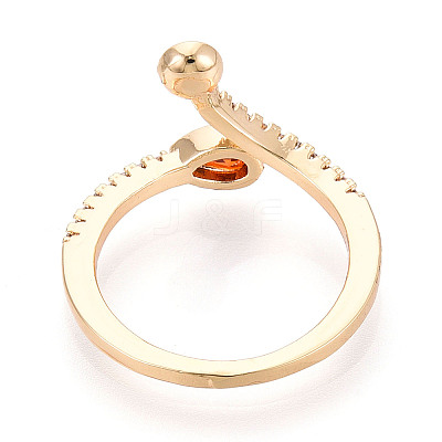 Teardrop Brass Micro Pave Cubic Zirconia Cup Peg Ring Settings KK-T076-08G-1