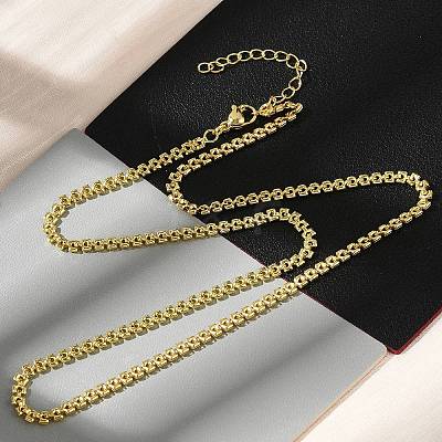 Brass Link Chain Necklaces for Women NJEW-K282-06G-1
