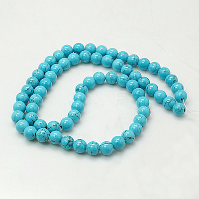 Natural Mashan Jade Round Beads Strands G-D263-6mm-XS33-1