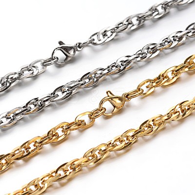304 Stainless Steel Rope Chain Necklaces NJEW-O058-17-1
