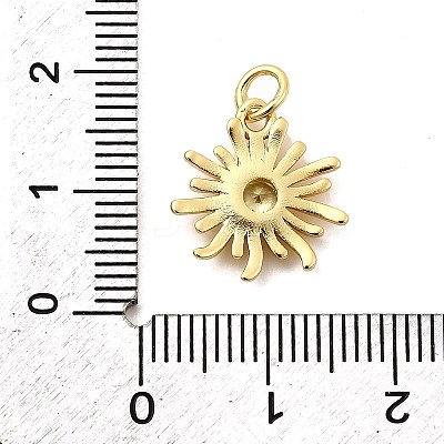 Sun Brass Micro Pave Cubic Zirconia Pendants KK-C134-11G-05-1