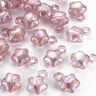 Transparent Crackle Acrylic Pendants MACR-S373-63-L02-1