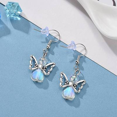 Angel Dangle Earrings X-EJEW-JE04338-01-1