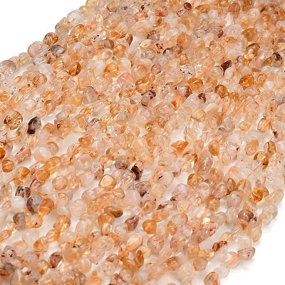 Heated Natural Citrine Beads Strands G-D108-A03-03-1