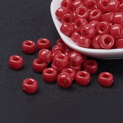 Opaque Acrylic European Beads X-PL338-5-1