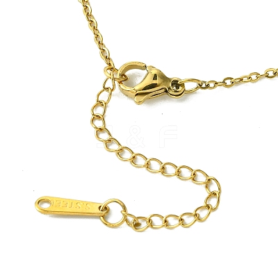Ion Plating(IP) Rectangle with Initial Letter 304 Stainless Steel Pendant Necklace NJEW-R265-04G-S-1