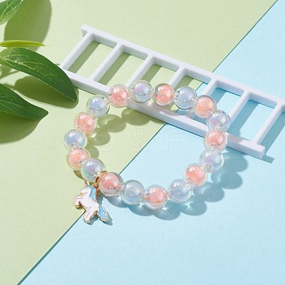 Transparent Acrylic Bead in Bead Stretch Bracelet Sets for Kids BJEW-JB06509-1
