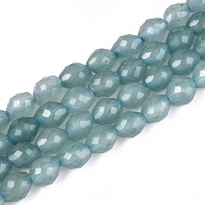 Natural Dyed White Jade Beads Strands G-T142-89B-1