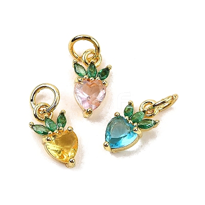Brass Micro Pave Cubic Zirconia Charms ZIRC-H119-06G-M-1