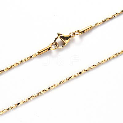 PVD Vacuum Plating 304 Stainless Steel Boston Link Chain Necklace NJEW-S420-006A-G-1