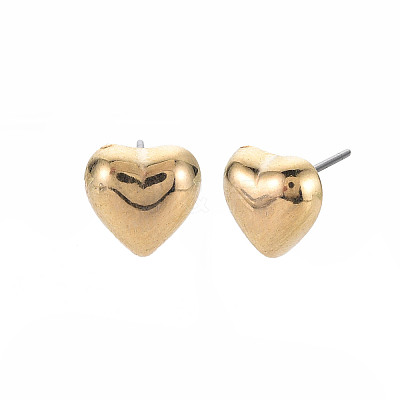 Heart Stud Earrings for Women EJEW-S213-02B-01G-RS-1