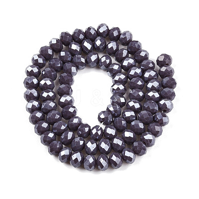Electroplate Glass Beads Strands EGLA-A044-P6mm-A11-1