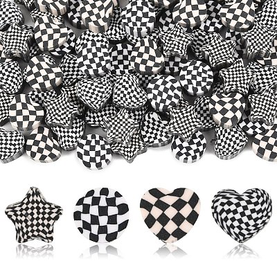 200Pcs 4 Styles Handmade Polymer Clay Bead CLAY-YW0002-47-1