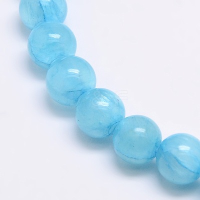 Dyed Natural Green Jade Beads Strands JBS053-6MM-31-1