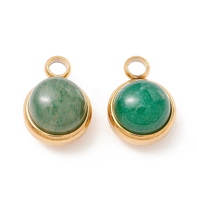 Natural Green Aventurine Charms G-K325-01G-07-1