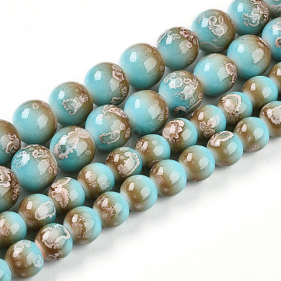 Baking Paint Glass Beads Strands X-DGLA-N008-10mm-05-1