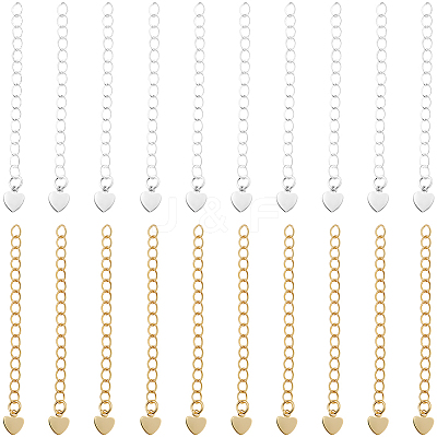 50Pcs 2 Colors Rack Plating Brass Curb Chain Extender KK-BBC0022-90-1