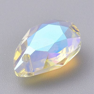 Glass Rhinestone Pendants RGLA-A024-H01-001SI-1