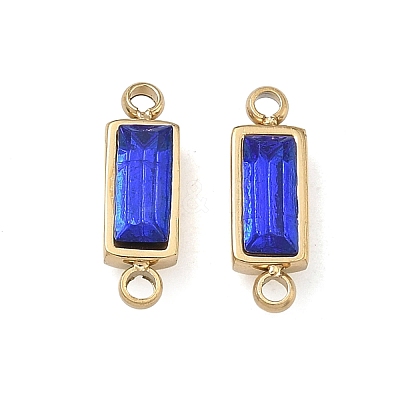 Birthstone 304 Stainless Steel Rhinestone Connector Charms STAS-L022-576G-06-1