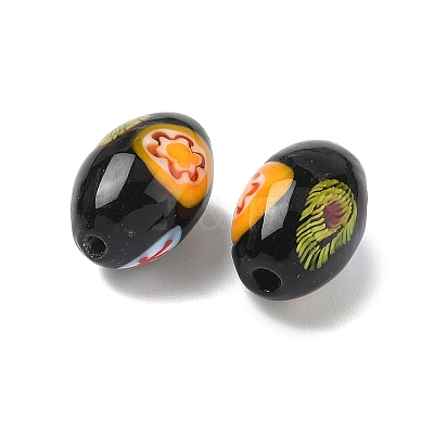 Handmade Millefiori Glass Beads LAMP-U004-02G-1