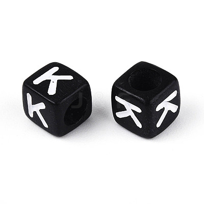 Initial Acrylic Horizontal Hole Beads OACR-ZX006-35K-1