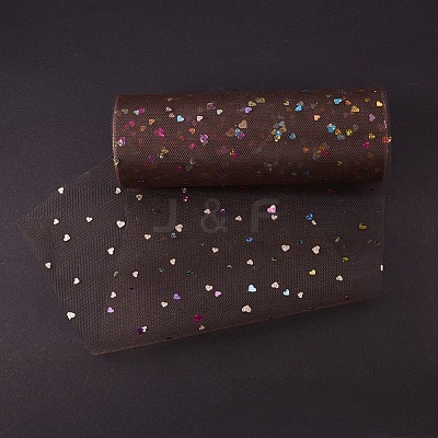 Heart Glitter Sequin Deco Mesh Ribbons OCOR-BC0007-26-1